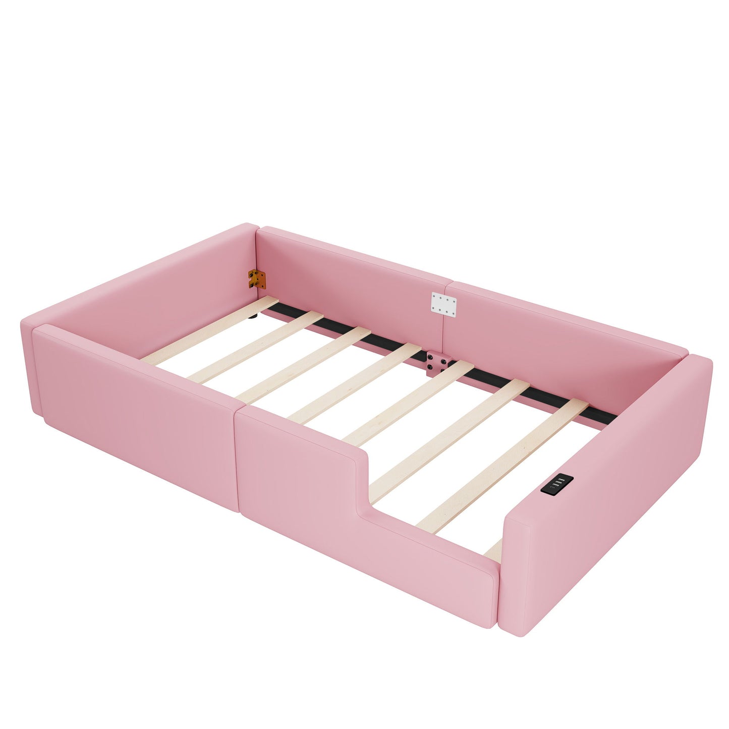 Platform Bed With Guardrail And Charging Station