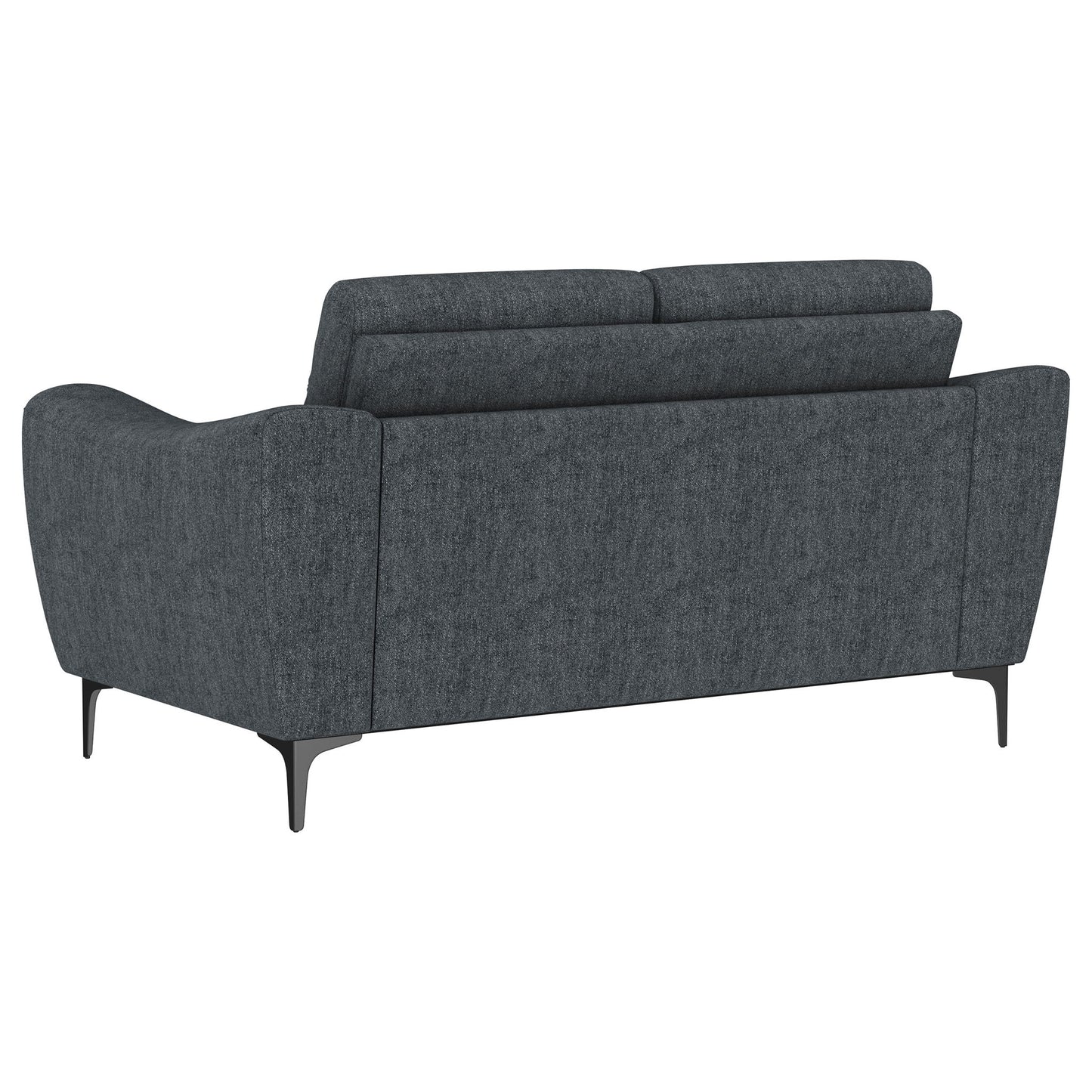 Oberle - Upholstered Sloped Track Arm Loveseat - Charcoal