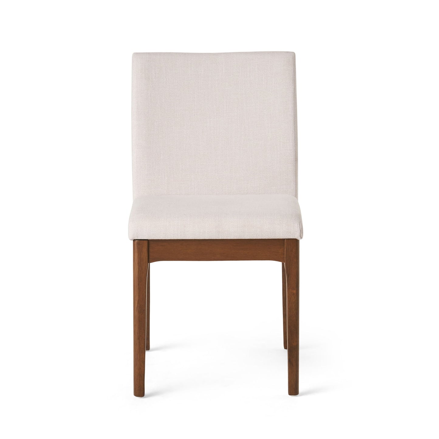 Dining Chairs With Upholstered Seat And Backrest (Set of 2) - Light Beige / Walnut