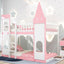 Twin Over Twin Castle Bunk Bed With Ladder - Pink