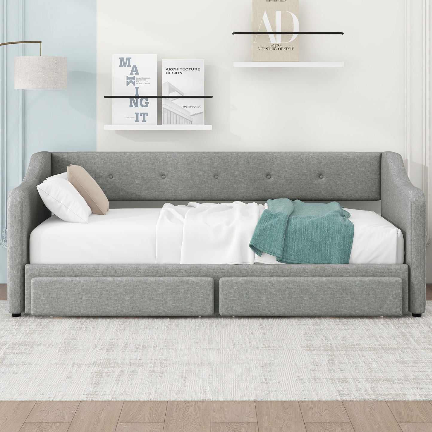 Upholstered Daybed With 2 Drawers