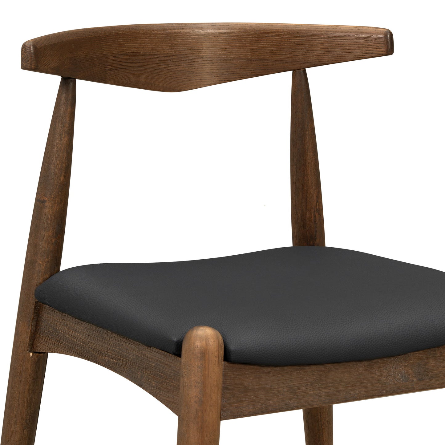 5 Piece Dining Set With 1 Table And 4 Upholstered Chairs - Walnut / Black