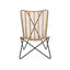 Wicker Chair With Geometric Cross Base, (Set of 2) - Light Brown
