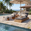 Chaise Lounge Set With 4 Fold Cushion And Built In Headrest