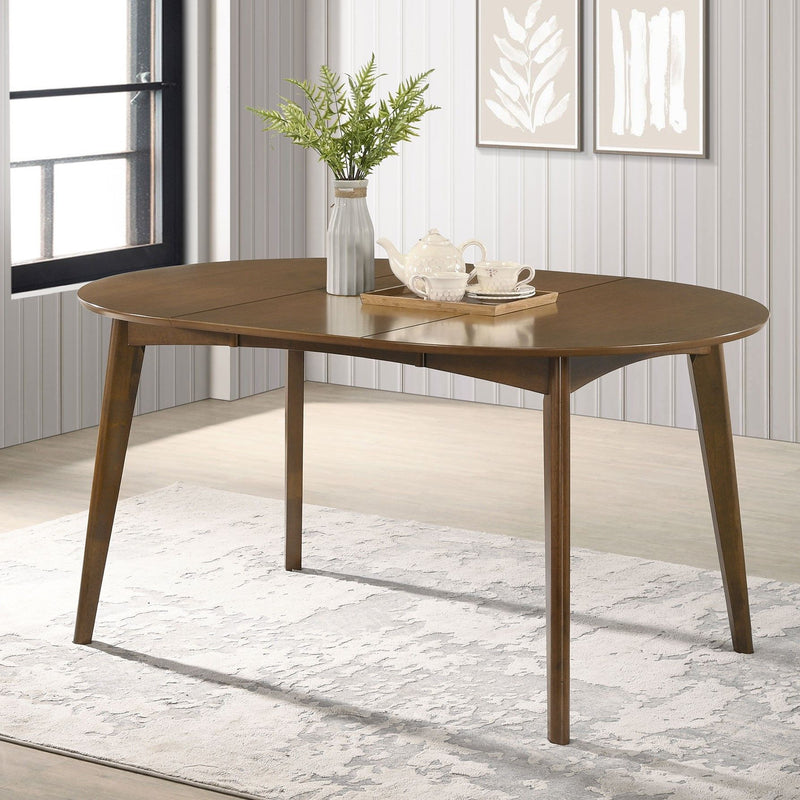 Thomson - Mesa de comedor ovalada con extensión extraíble - Nogal