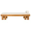 Daybed With Cushion & Pillow, Low Profile Design For Indoor / Outdoor Use - Cream / Teak