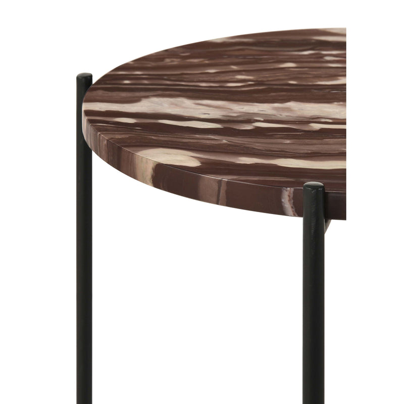 Kohala - Round Accent Side Table - Red