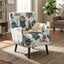 Armchair With Round Arm - White / Blue