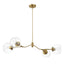 Jewel - 4 Lights Chandelier Ceiling Hanging Light Fixture - Clear / Gold