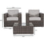 Wicker Seating Group Set With Table And Cushions