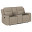 Slater - 3 Piece Upholstered Reclining Sofa Set And Built In Storage - Taupe