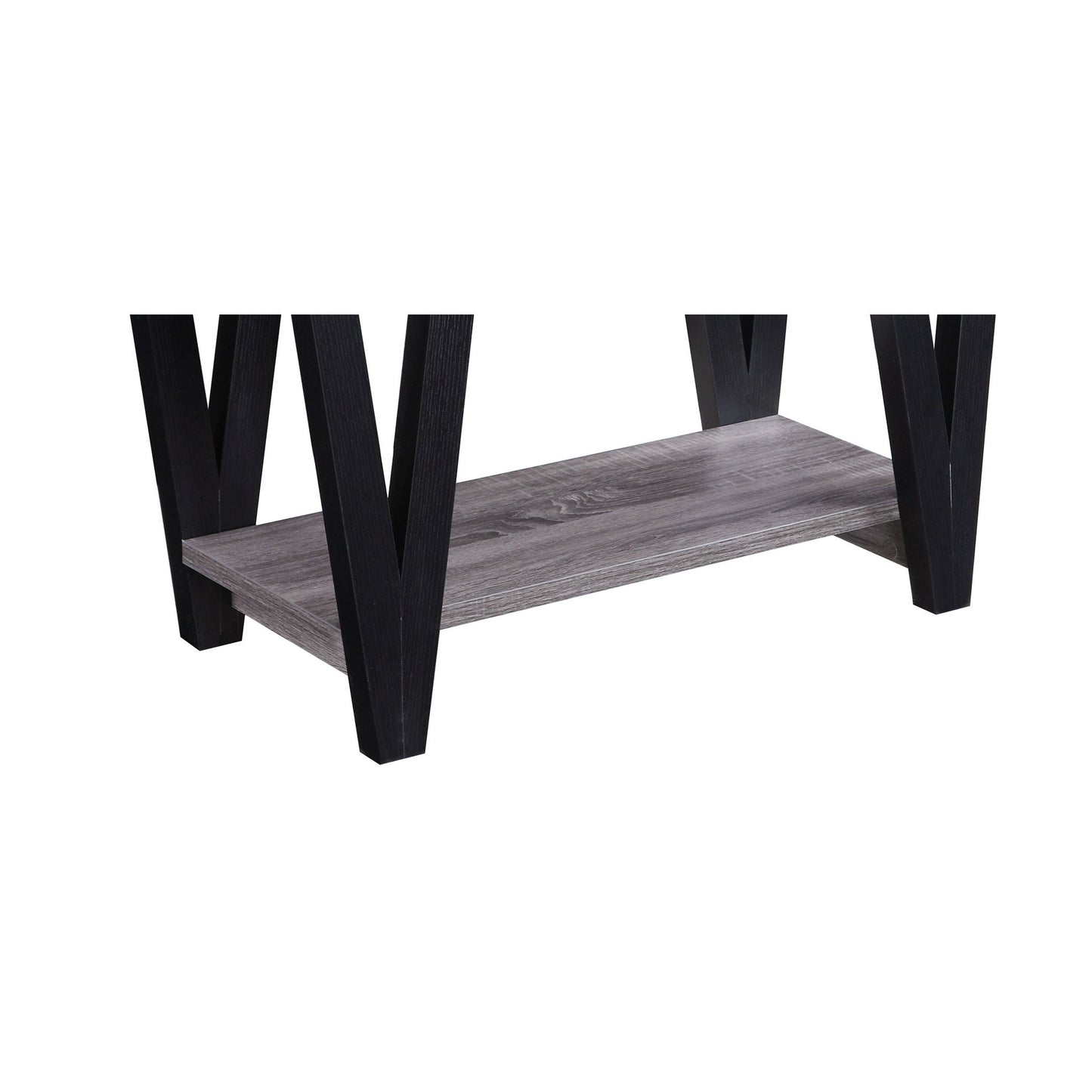 Rectangle Sofa Table With V Line Design - Gray