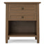Warm Shaker - Bedside Table With 2 Drawers - Brown
