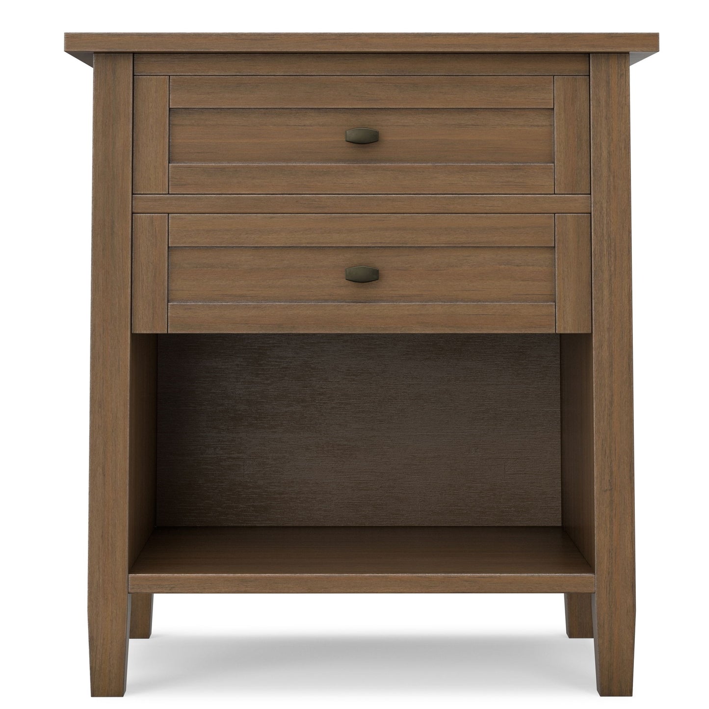Warm Shaker - Bedside Table With 2 Drawers - Brown