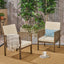 Casa Acacia Wood Club Chairs (Set of 2) With Water Resistant Cushions - Gray / Cream