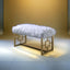 Bagley II - Bench Faux Fur - White / Gold