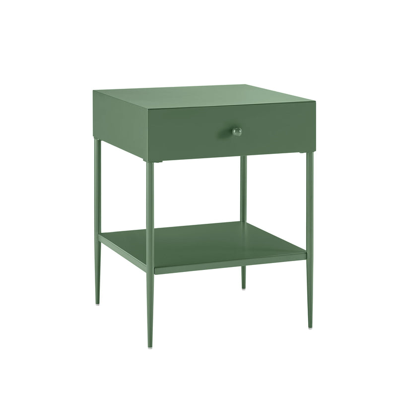 Colette - 1 Drawer Nightstand With Bottom Shelf - Green