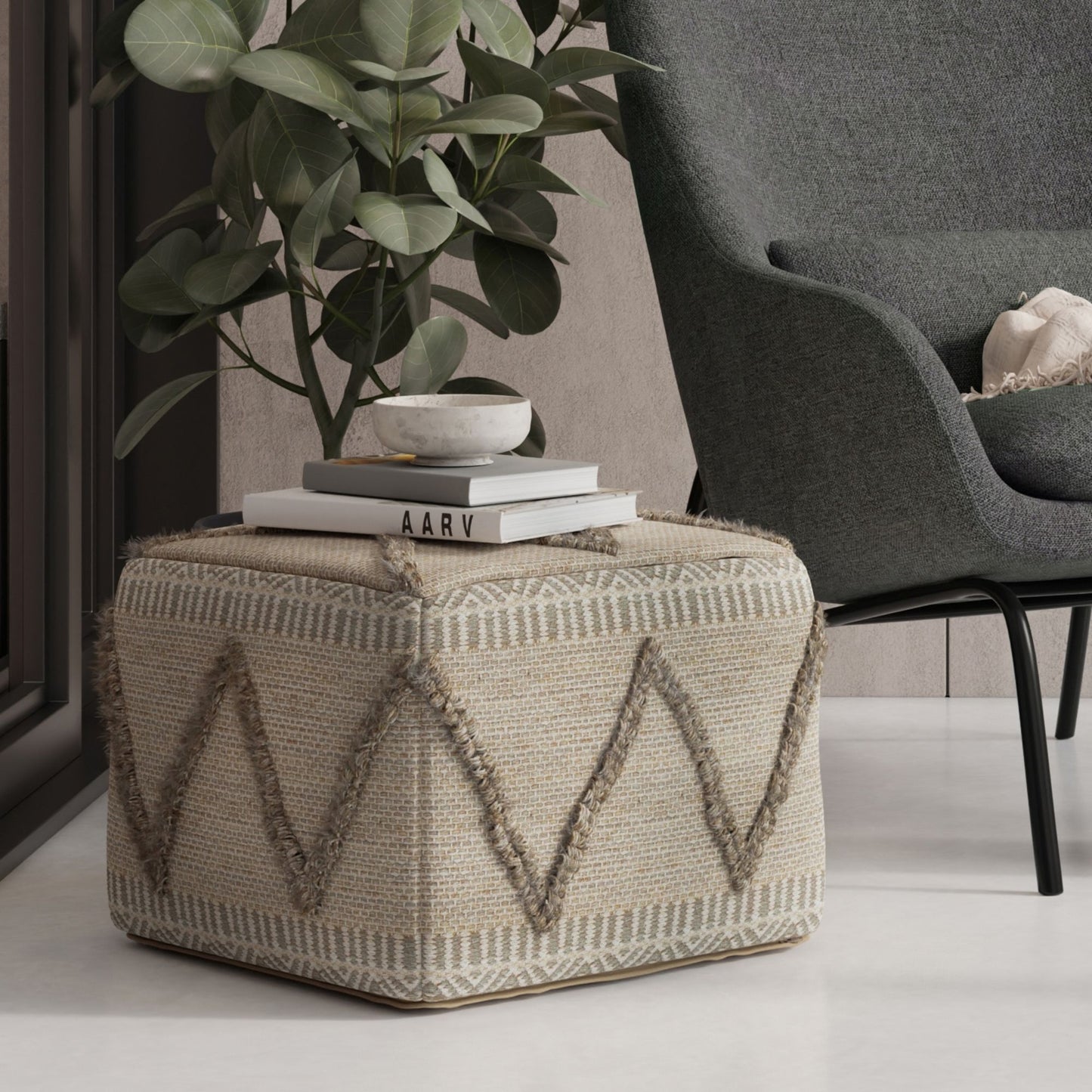Sweeney - Upholstered Square Pouf