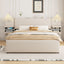 Upholstered Platform Bed With Reading Lights, Drawers, Trundle And Shelves