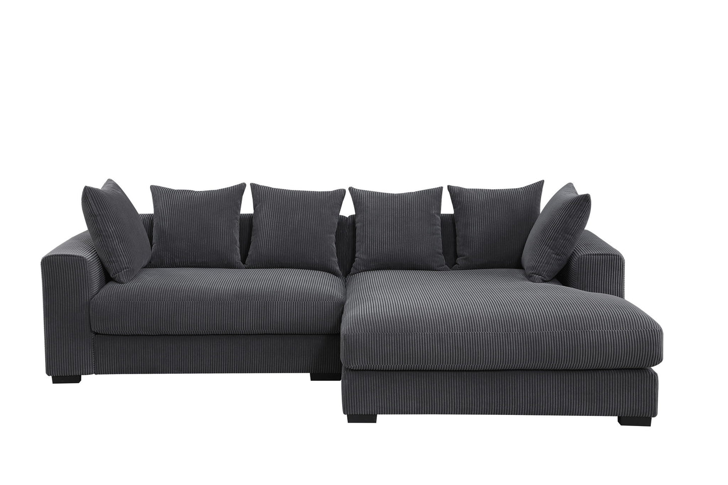 Naomi - 3 Piece Upholstered Sectional - Dark Gray