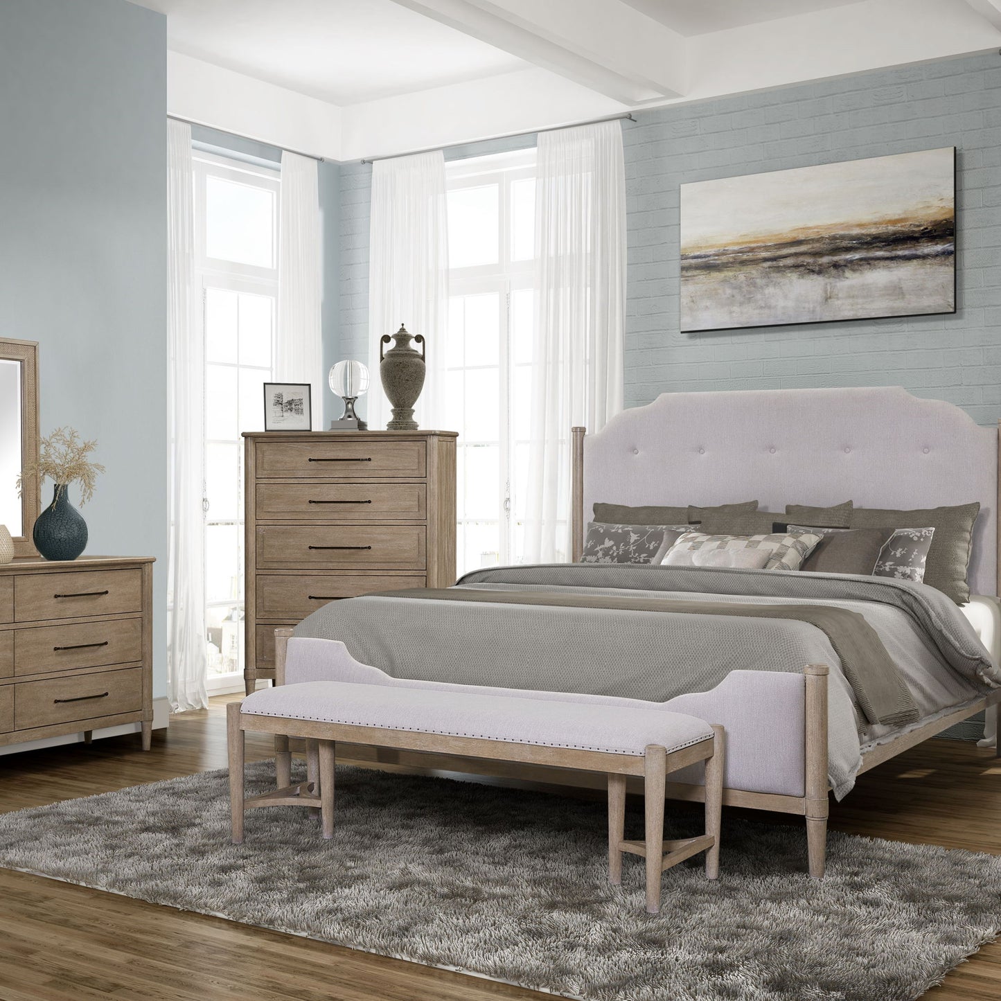 Open Nightstand With 2 Drawers