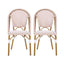 Outdoor Rattan And Aluminum French Bistro Chairs Set