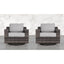 Outdoor Swivel Patio Chair With Cushions (Set of 2) - Brown