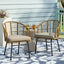 Randy - Modern Wicker Chair With Water Resistant Cushions - Brown / Beige