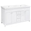 Bathroom Vanity With Double Sinks, 3 Drawers & 4 Doors, Soft Close, All Open Back Design - White
