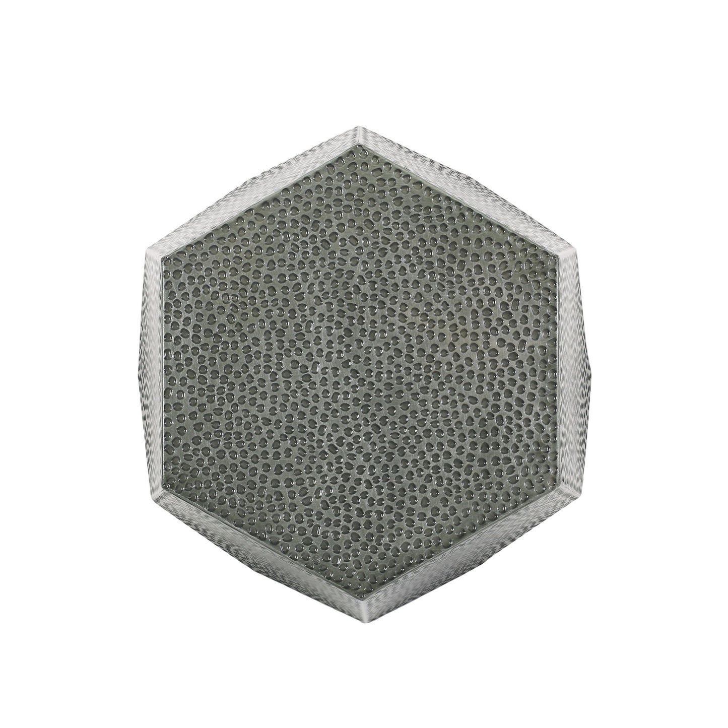 Modern Hammered Iron Geometric End Table