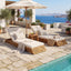 Chaise Lounge Set With 4 Fold Cushion And Built In Headrest