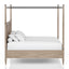 Queen Canopy Bedroom Set With A 2 Drawer Nightstand A Dresser With Poster Mirror And A Door Chest - Sand