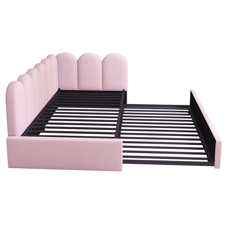 Upholstered Daybed With Pull-Out Bed