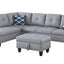 Irine - Sectional Sofa With Ottoman - Gray