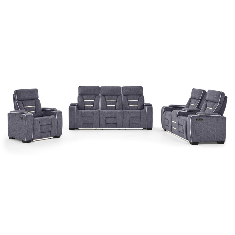 Austin - Reclining Sofa With Storage Arms - Gray
