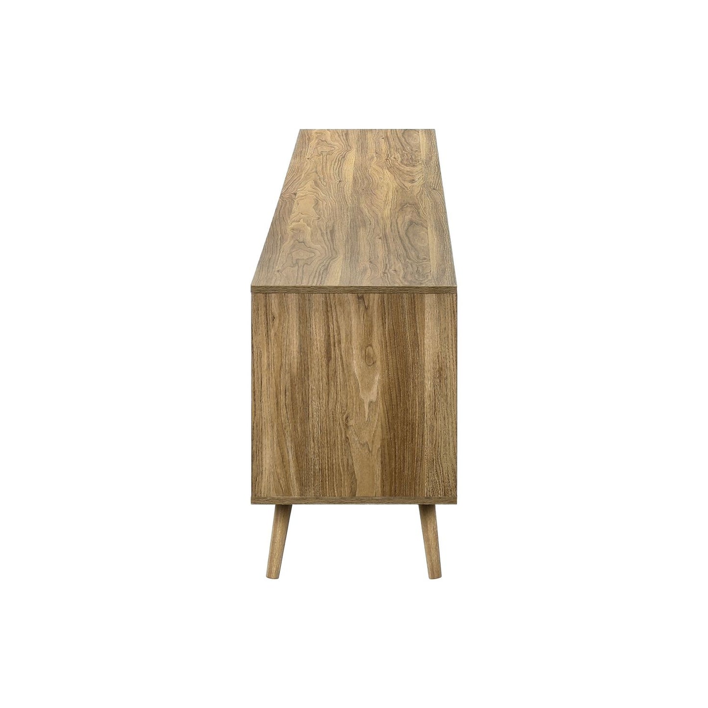TV Stand, Storage Cabinet Console With Adjustable Shelf And Cable Management - Walnut