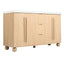 Double Sink Bathroom Vanity With Sinks, Soft Close Doors & 3 Drawers - Wood