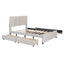 Upholstered Platform Bed With Drawers, Classic Headboard Design