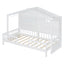 House Bed With Shelves, Window And Sparkling Light Strip On The Roof