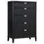 California King 5 Piece Bedroom Set With Fluted Detailing - Black