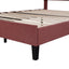 Upholstered Platform Bed With Flower Pattern Headboard