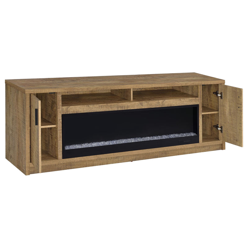 Nevada - Fireplace TV Stand With Flame Visualizer - Brown