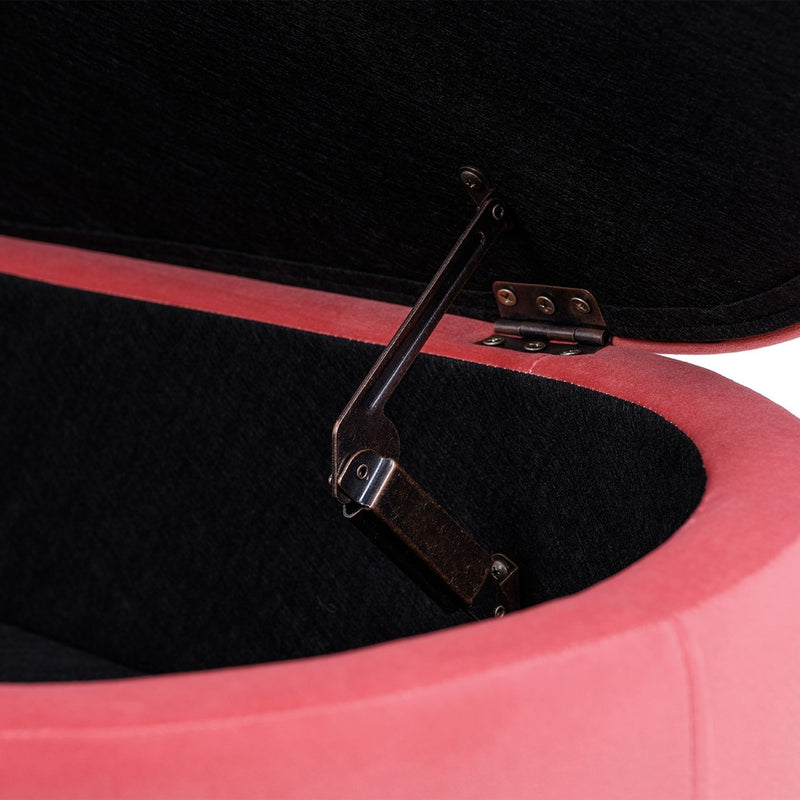 Serena - Otomana con almacenamiento ovalada de diseño contemporáneo