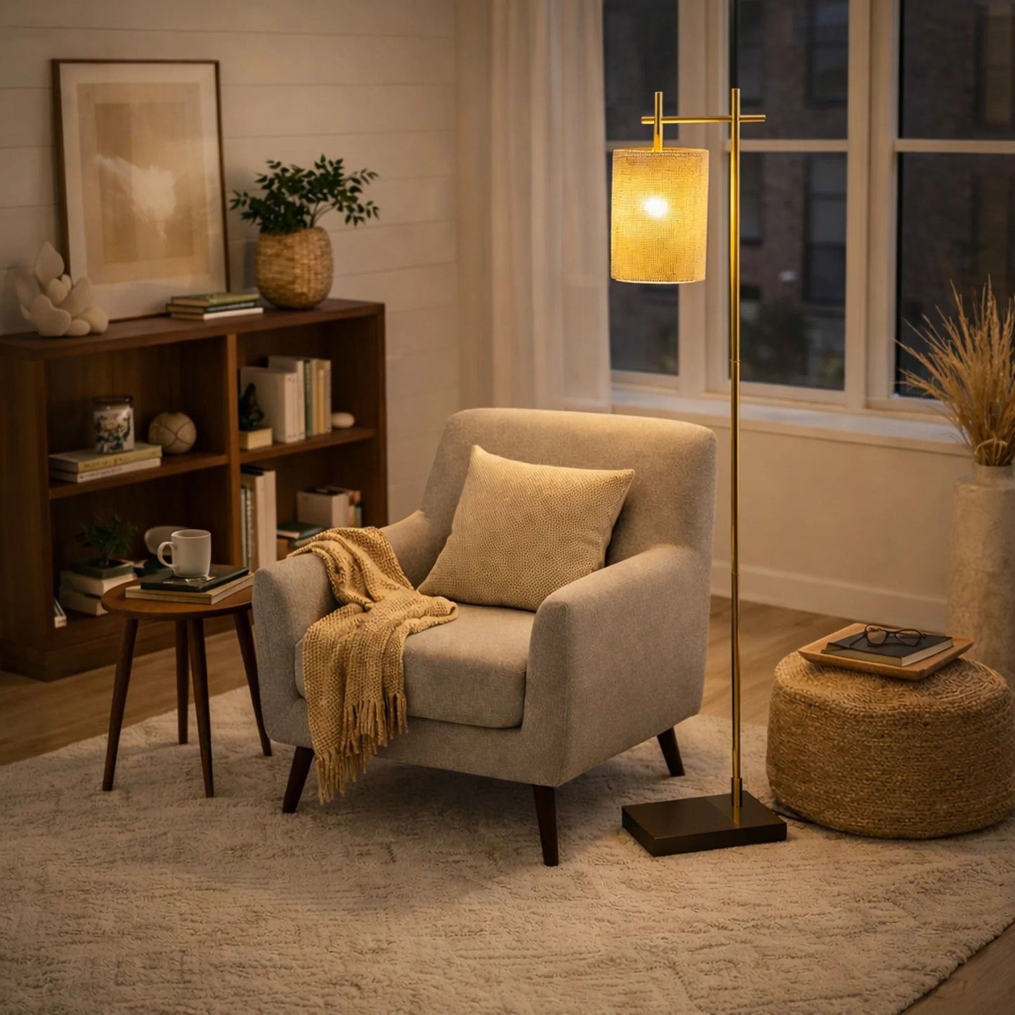 Brizo - Tall Corner Floor Lamp - Gold
