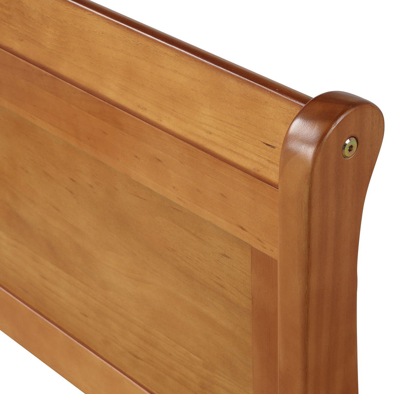 Platform Bed Frame Mattress Foundation Sleigh Bed With Headboard / Footboard / Wood Slat Suppor
