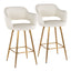 Margarite - Contemporary Fixed Height Counter Stool With Footrest (Set of 2) With Square