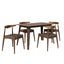5 Piece Dining Set With 1 Table And 4 Upholstered Chairs - Brown / Walnut