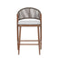 Outdoor 26" Counter Height Metal Frame Counter Stools With Scallop Shaped Backrest & Water Resistant Cushions