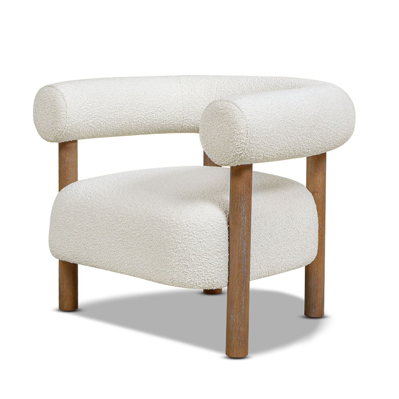 Fuji - Barrel Accent Arm Chair - Ivory White