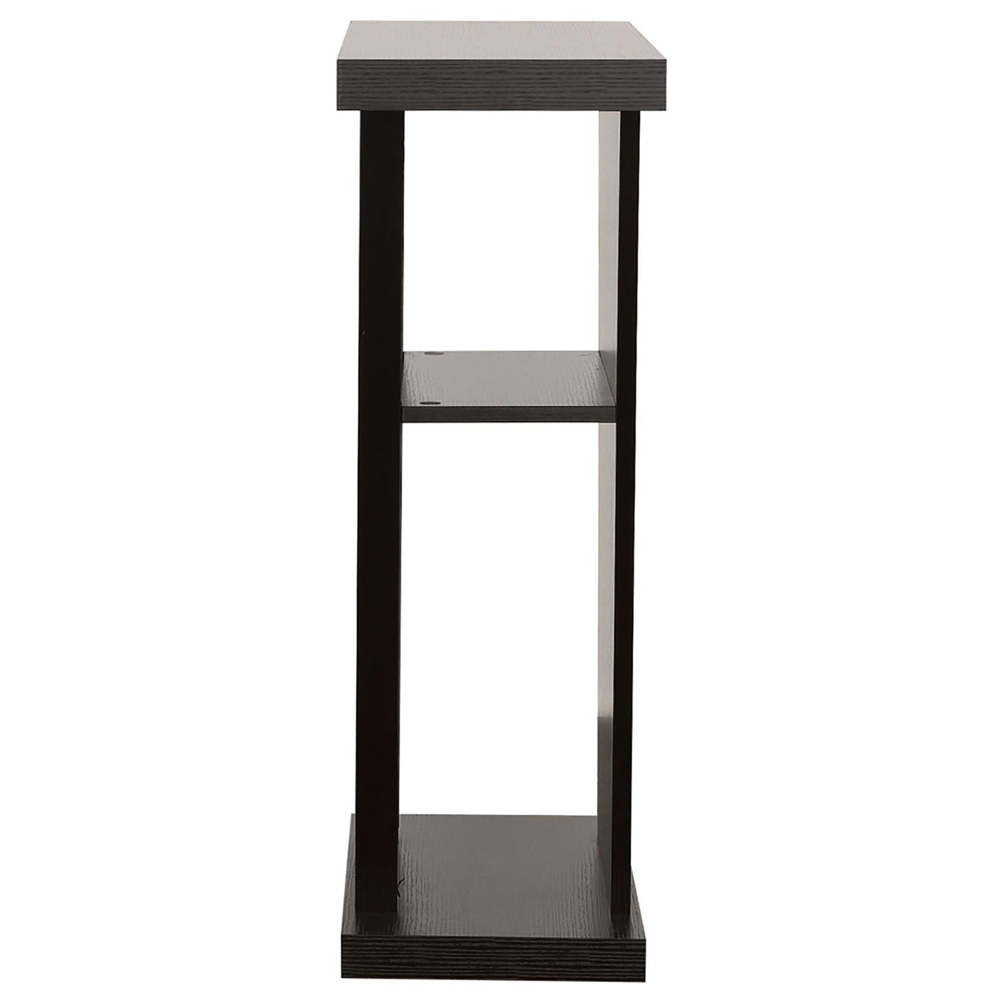 2 Shelf Console Table With V Shape Design - Brown